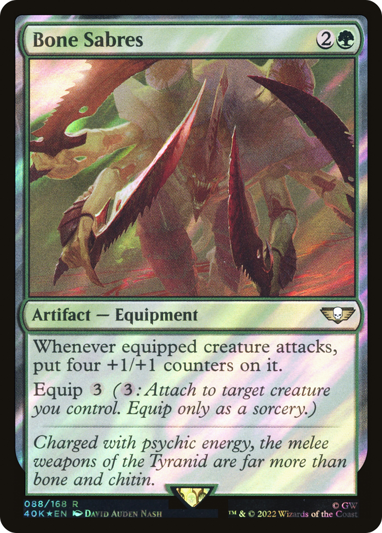 Bone Sabres (Surge Foil) (40K-088) [Warhammer 40,000 Commander] Foil MTG Single Wizards of the Coast