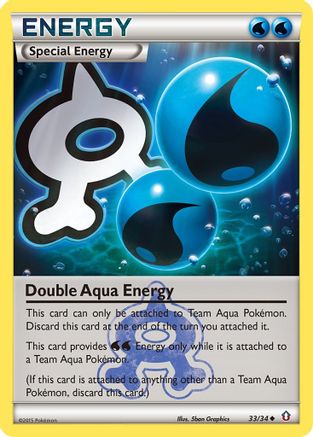 Double Aqua Energy (33/34) Reverse Holofoil [XY: Double Crisis] Pokemon Single Pokémon