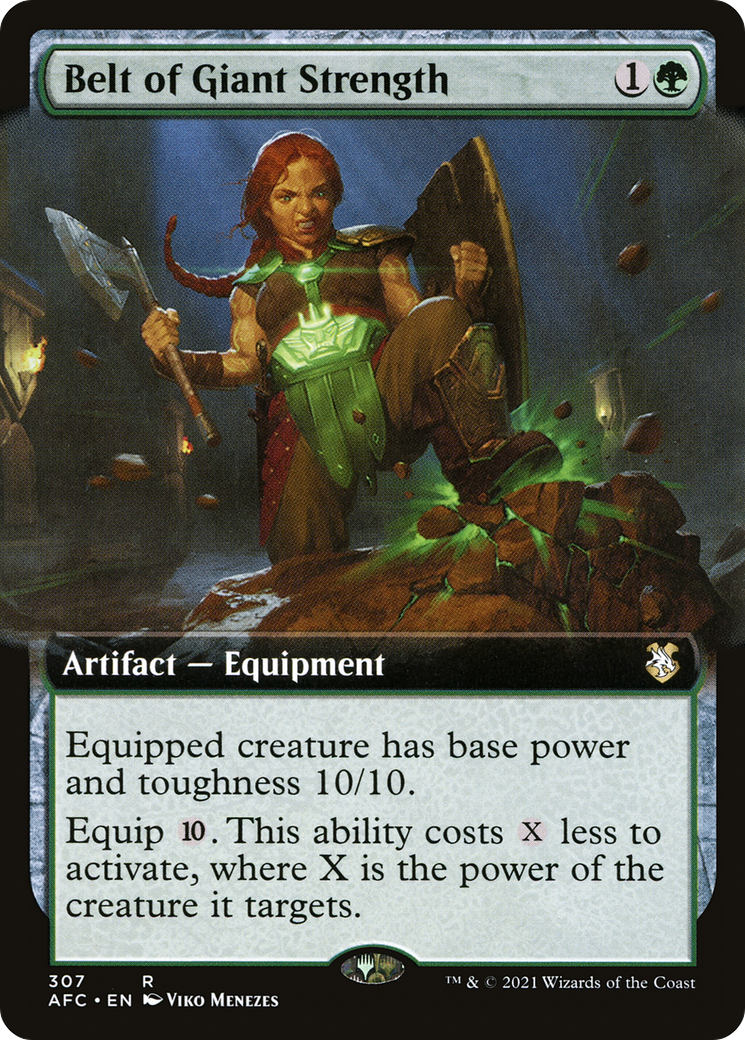 Belt of Giant Strength (AFC-307) [Forgotten Realms Commander] (Extended Art) MTG Single Wizards of the Coast