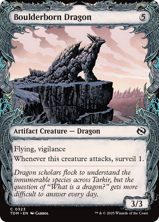 Boulderborn Dragon (TDM-323) [Tarkir: Dragonstorm] (Showcase) Foil MTG Single Wizards of the Coast