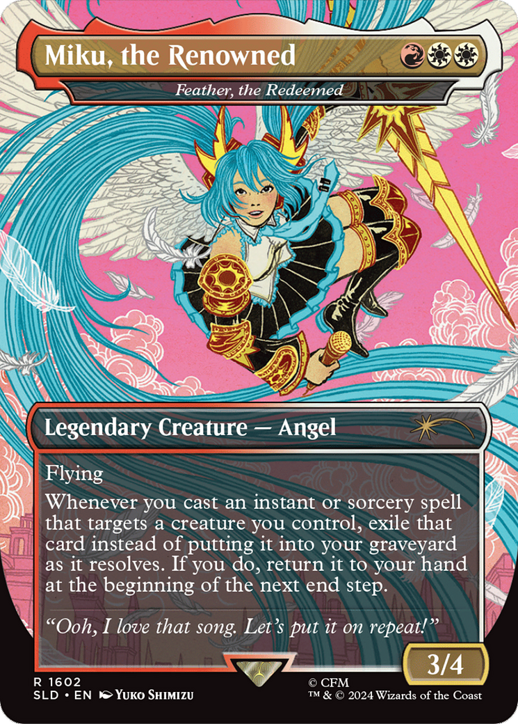 Miku, the Renowned - Feather, the Redeemed (SLD-1602) [Secret Lair] Drop (Borderless) MTG Single Wizards of the Coast