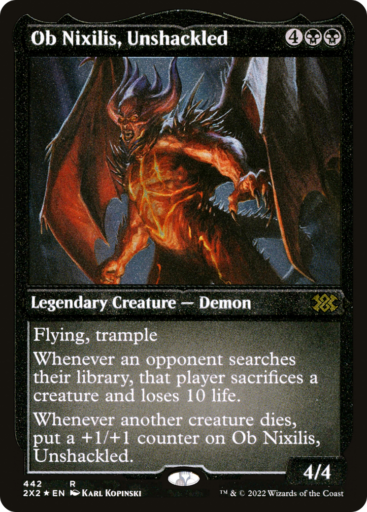 Ob Nixilis, Unshackled (Foil Etched) (2X2-442) [Double Masters 2022] Foil MTG Single Wizards of the Coast