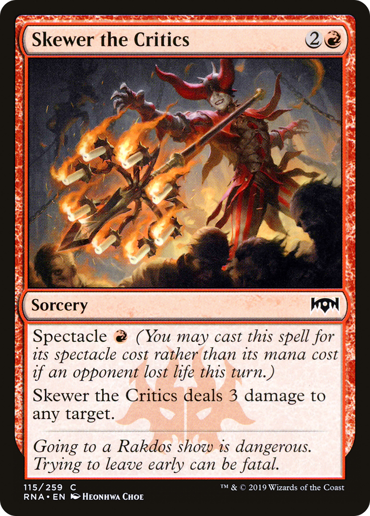 Skewer the Critics (RNA-115) [Ravnica Allegiance] MTG Single Wizards of the Coast