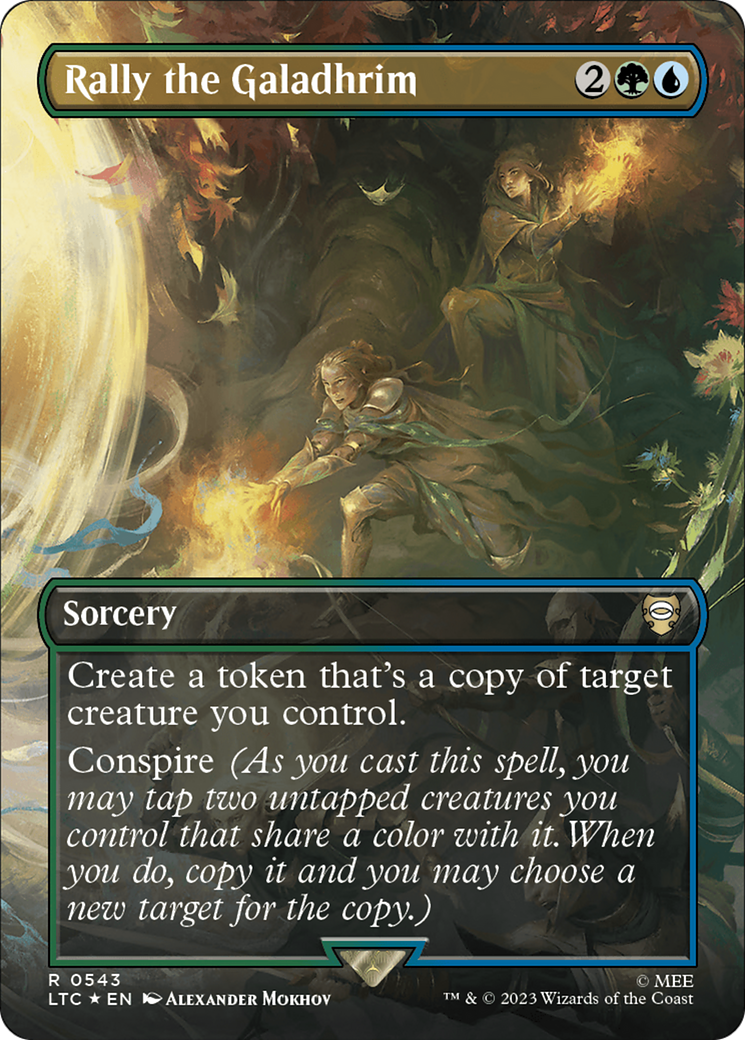 Rally the Galadhrim (LTC-543) [Tales of Middle-earth Commander] (Borderless) Foil MTG Single Wizards of the Coast