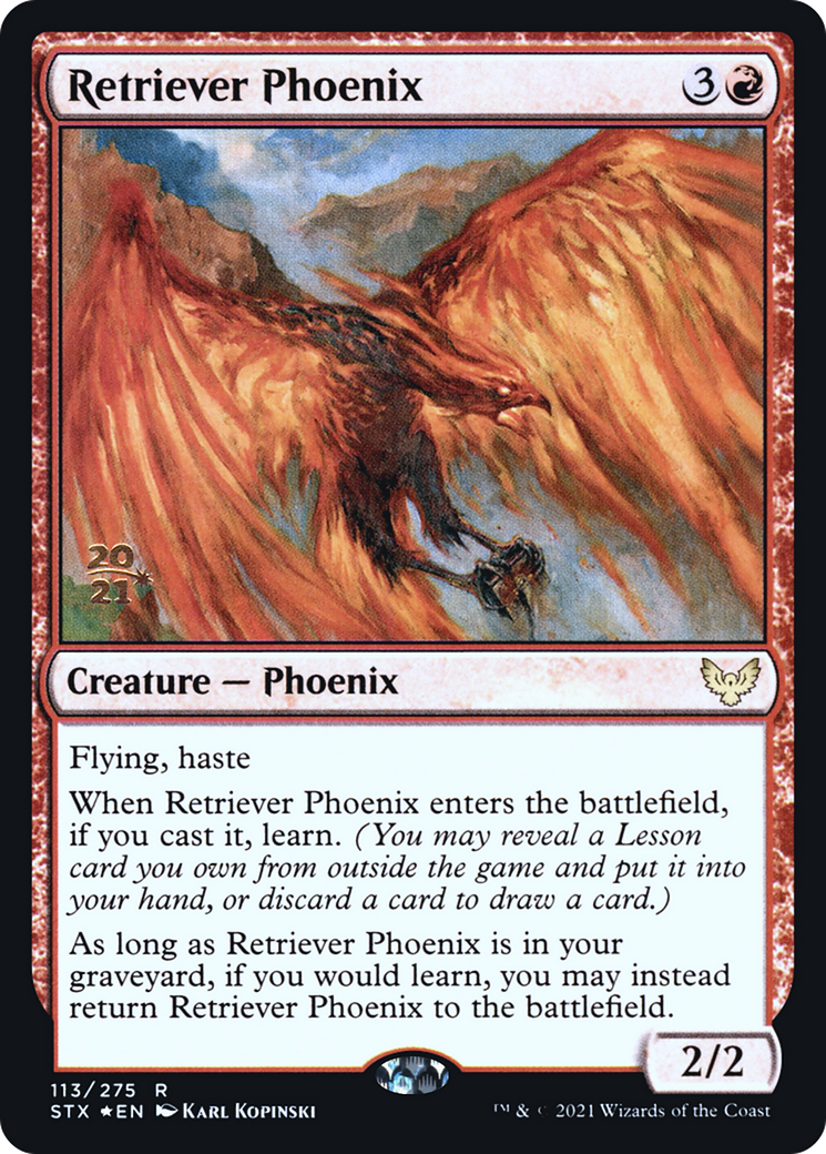 Retriever Phoenix (PRE-113) [Strixhaven: School of Mages Promos] Foil MTG Single Wizards of the Coast