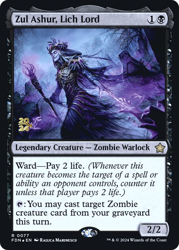Zul Ashur, Lich Lord (PRE-077) [Foundations Promos] Foil MTG Single Wizards of the Coast