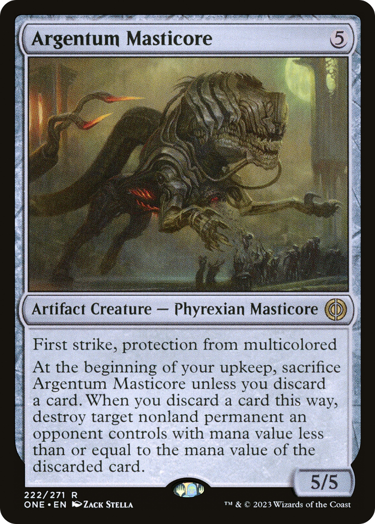 Argentum Masticore (ONE-222) [Phyrexia: All Will Be One] Foil MTG Single Wizards of the Coast