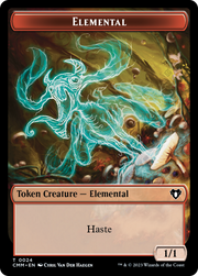Elemental (0024) // Elf Druid Double-Sided Token [Tokens] Commander Masters Tokens MTG Single Magic: The Gathering