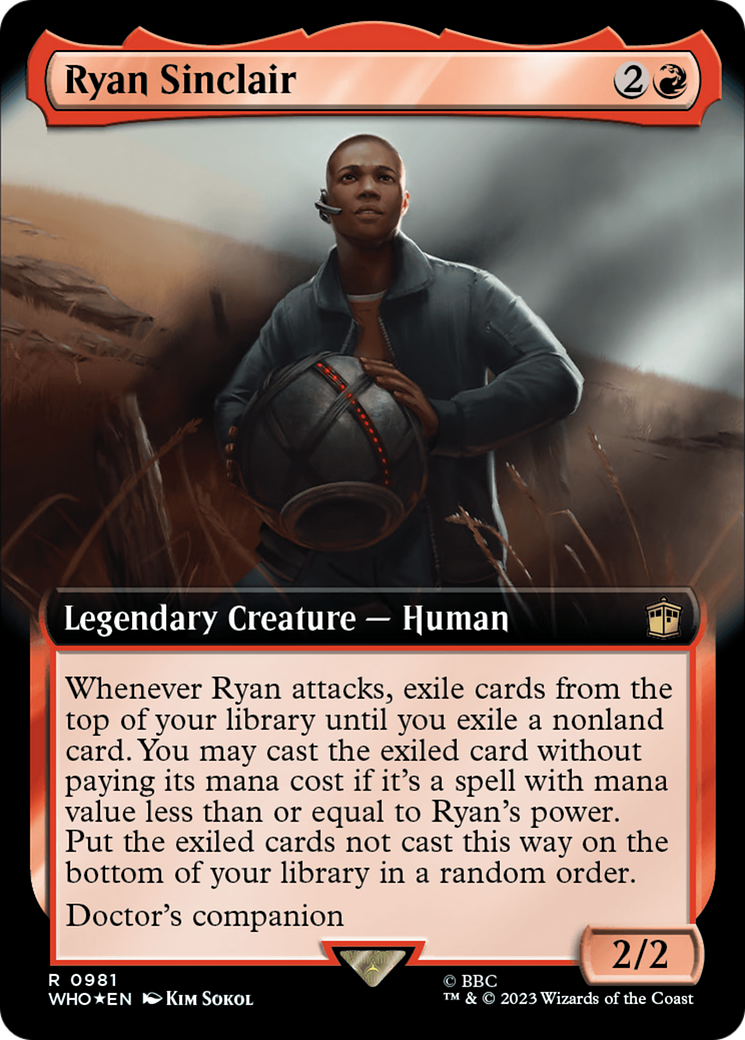 Ryan Sinclair (Surge Foil) (WHO-981) [Doctor Who] (Extended Art) Foil MTG Single Wizards of the Coast