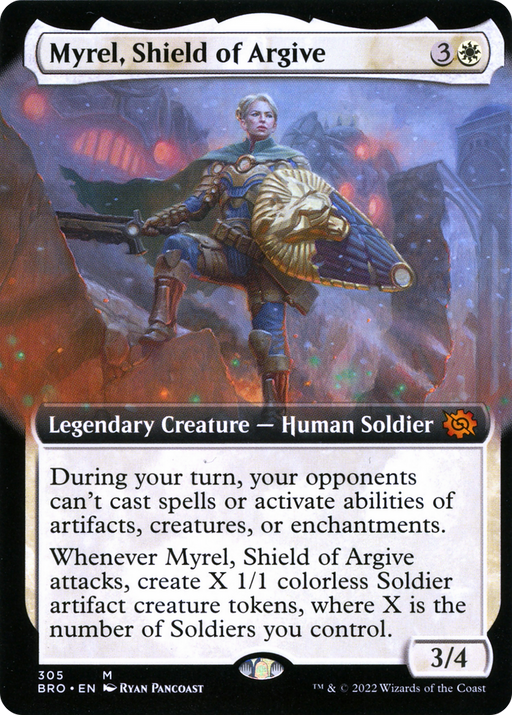 Myrel, Shield of Argive (BRO-305) [The Brothers' War] (Extended Art) Foil MTG Single Wizards of the Coast