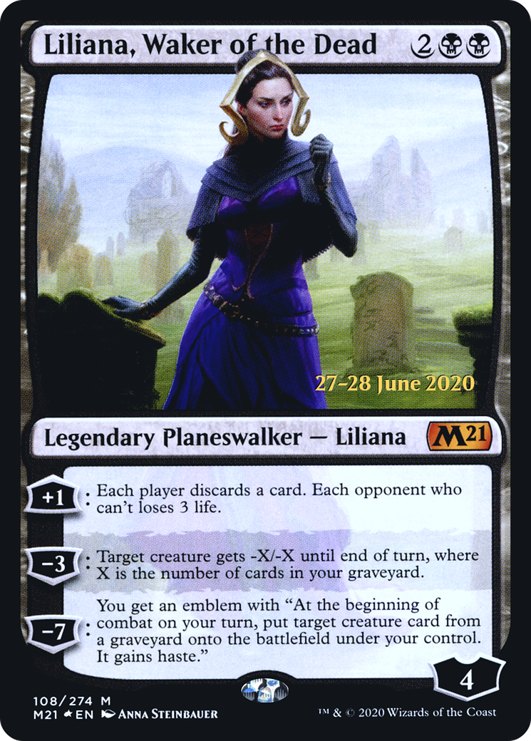 Liliana, Waker of the Dead [Core Set 2021 Prerelease Promos] MTG Single Magic: The Gathering