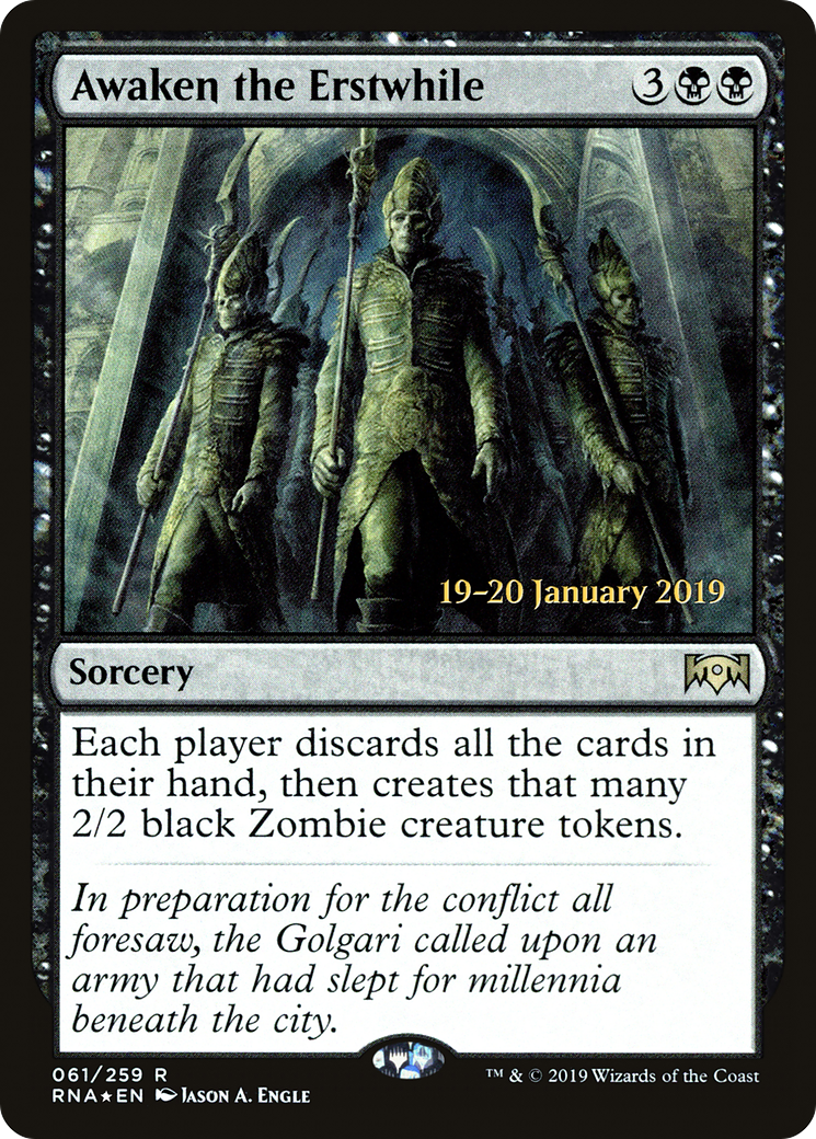 Awaken the Erstwhile (PRE-061) [Ravnica Allegiance Promos] Foil MTG Single Wizards of the Coast