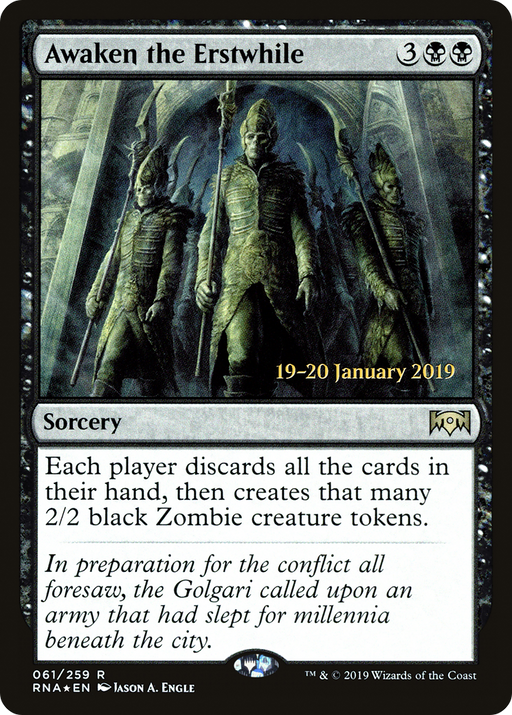 Awaken the Erstwhile (PRE-061) [Ravnica Allegiance Promos] Foil MTG Single Wizards of the Coast