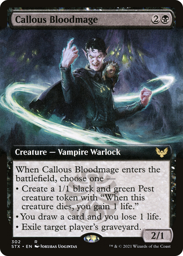 Callous Bloodmage (STX-302) [Strixhaven: School of Mages] (Extended Art) MTG Single Wizards of the Coast