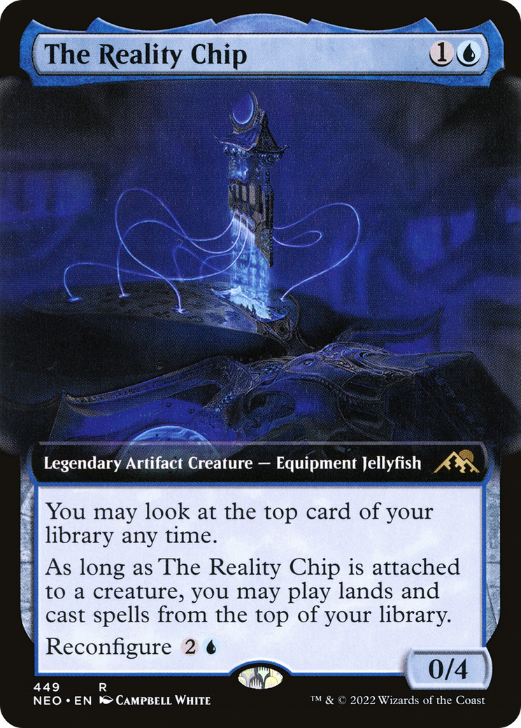 The Reality Chip (NEO-449) [Kamigawa: Neon Dynasty] (Extended Art) Foil MTG Single Wizards of the Coast