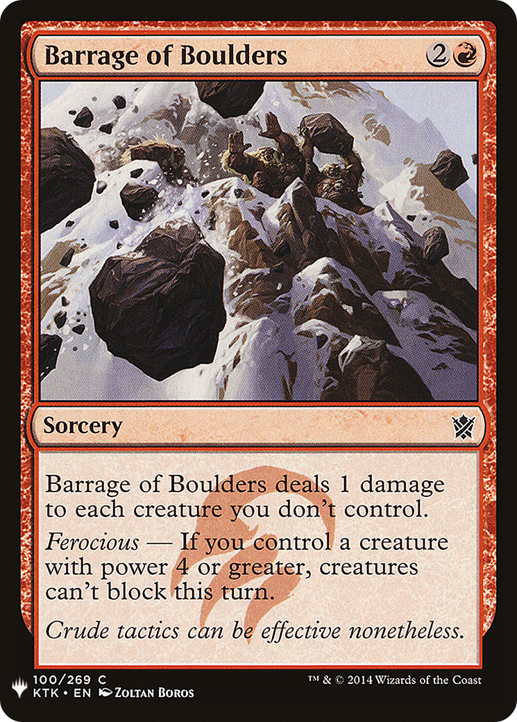 Barrage of Boulders (LIST-KTK-100) [Mystery Booster] The List MTG Single Wizards of the Coast