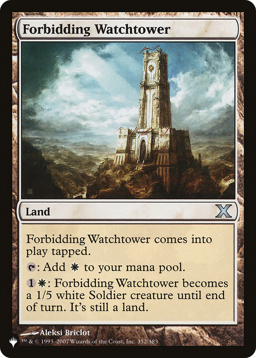 Forbidding Watchtower (LIST-10E-352) [Mystery Booster] The List MTG Single Wizards of the Coast