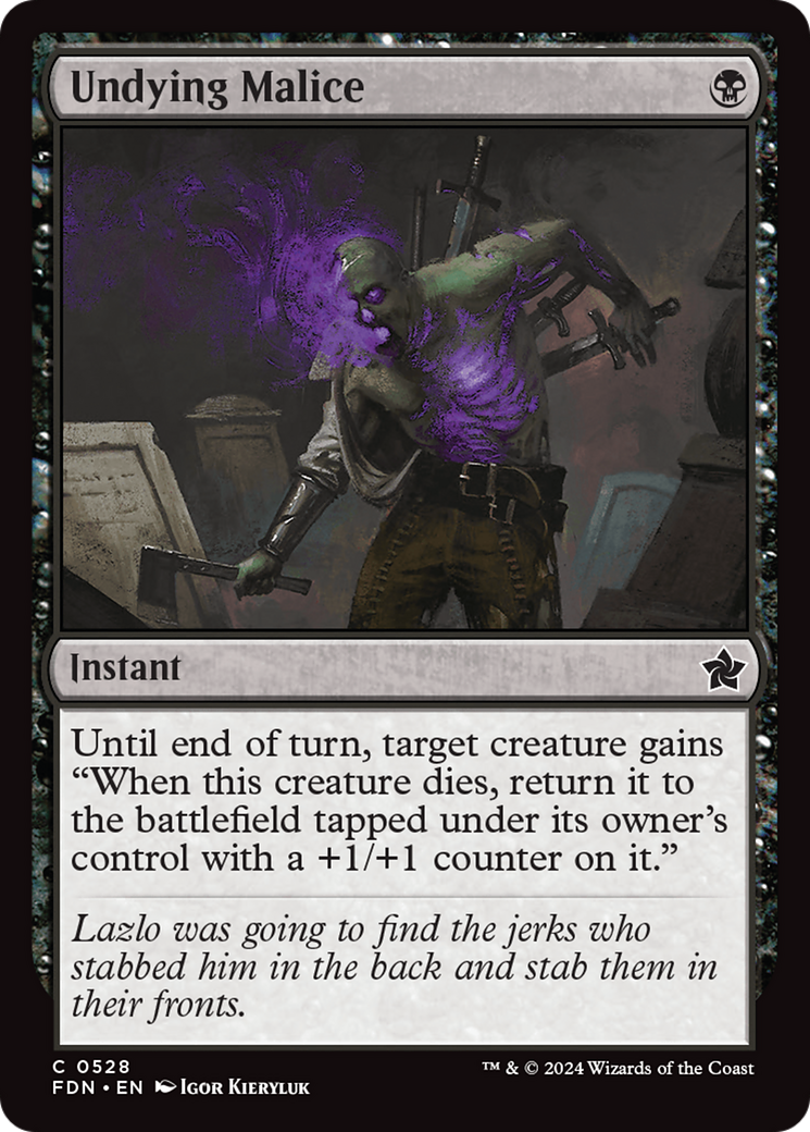 Undying Malice (FDN-528) [Foundations] MTG Single Wizards of the Coast