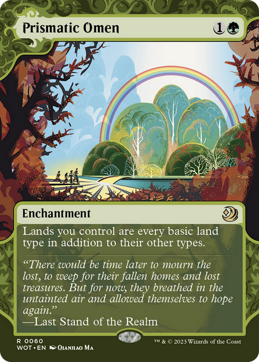 Prismatic Omen (WOT-060) [Wilds of Eldraine: Enchanting Tales] (Showcase) (Borderless) MTG Single Wizards of the Coast