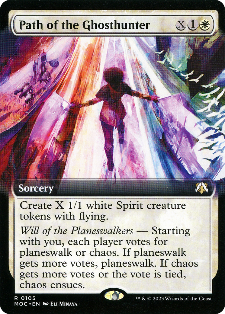 Path of the Ghosthunter (MOC-105) [March of the Machine Commander] (Extended Art) MTG Single Wizards of the Coast