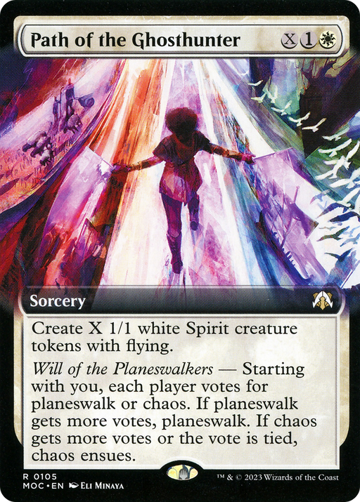 Path of the Ghosthunter (MOC-105) [March of the Machine Commander] (Extended Art) Foil MTG Single Wizards of the Coast