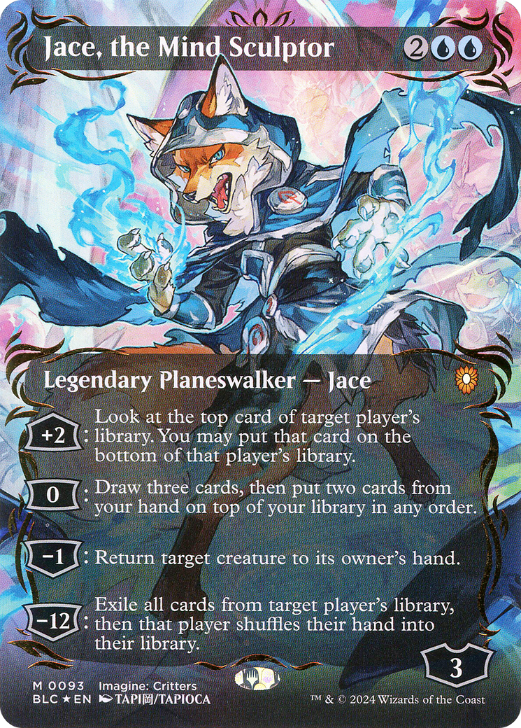 Jace, the Mind Sculptor (Raised Foil) (BLC-093) [Bloomburrow Commander] (Borderless) Foil MTG Single Wizards of the Coast