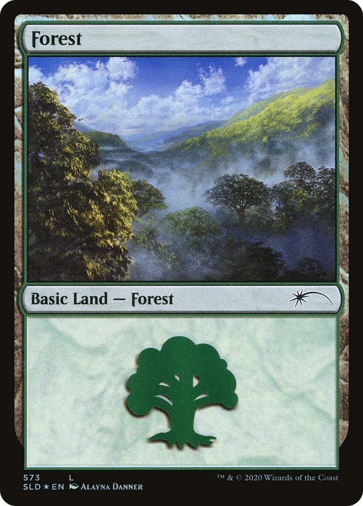 Forest (573) (SLD-573) [Secret Lair] Drop Foil MTG Single Wizards of the Coast