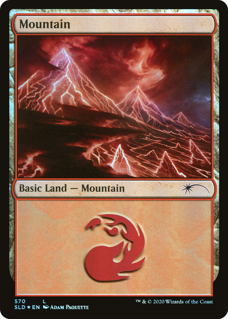 Mountain (570) (SLD-570) [Secret Lair] Drop Foil MTG Single Wizards of the Coast