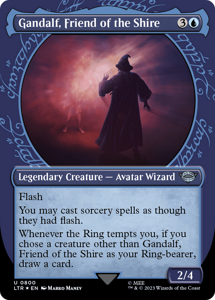 Gandalf, Friend of the Shire (LTR-800) [The Lord of the Rings: Tales of Middle-earth] (Showcase) (Borderless) Foil MTG Single Wizards of the Coast