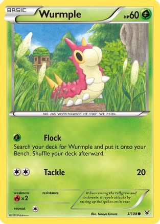 Wurmple (3/108) [XY: Roaring Skies] Pokemon Single Pokémon