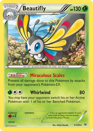 Beautifly (5/108) Reverse Holofoil [XY: Roaring Skies] Pokemon Single Pokémon