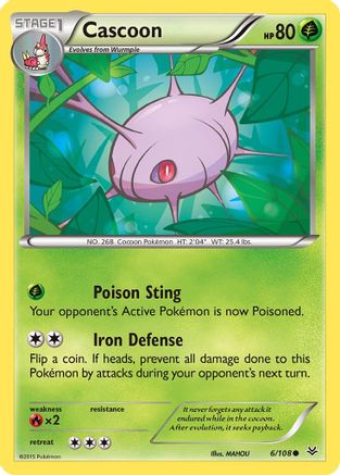 Cascoon (6/108) [XY: Roaring Skies] Pokemon Single Pokémon