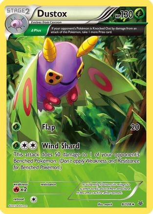 Dustox (8 Delta) (8/108) Reverse Holofoil [XY: Roaring Skies] Pokemon Single Pokémon