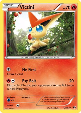 Victini (13/108) Reverse Holofoil [XY: Roaring Skies] Pokemon Single Pokémon