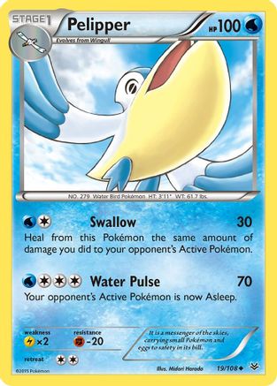 Pelipper (19/108) Reverse Holofoil [XY: Roaring Skies] Pokemon Single Pokémon