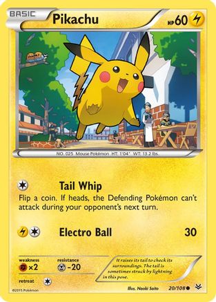 Pikachu (20/108) [XY: Roaring Skies] Pokemon Single Pokémon