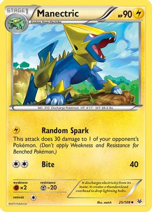 Manectric (25/108) Reverse Holofoil [XY: Roaring Skies] Pokemon Single Pokémon