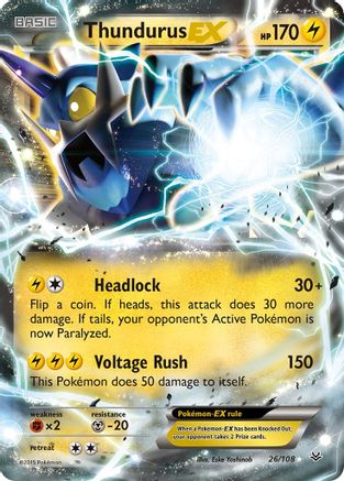 Thundurus EX (26/108) Holofoil [XY: Roaring Skies] Pokemon Single Pokémon