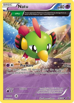 Natu (28 Delta) (28/108) Reverse Holofoil [XY: Roaring Skies] Pokemon Single Pokémon