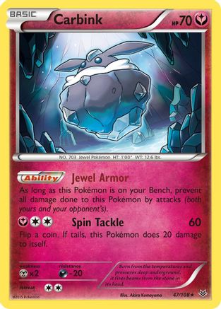 Carbink (47/108) Reverse Holofoil [XY: Roaring Skies] Pokemon Single Pokémon