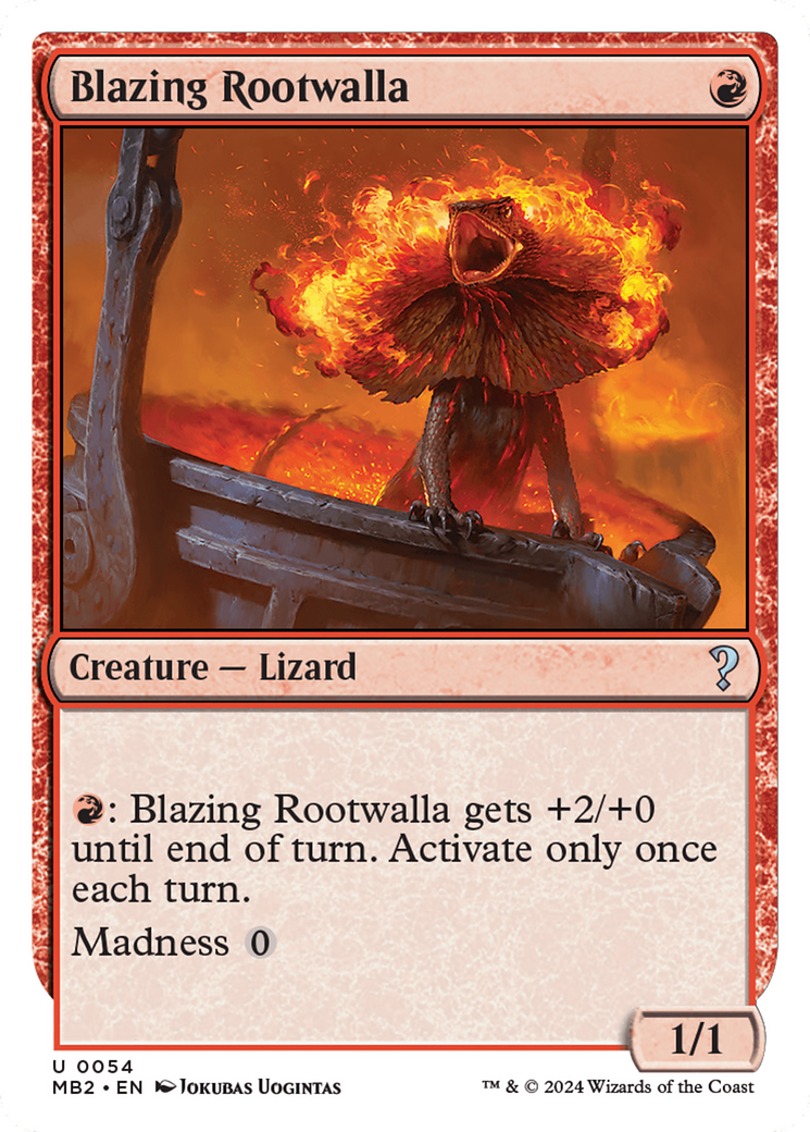 Blazing Rootwalla (White Border) (MB2-054) [Mystery Booster] Mystery Booster 2 MTG Single Wizards of the Coast