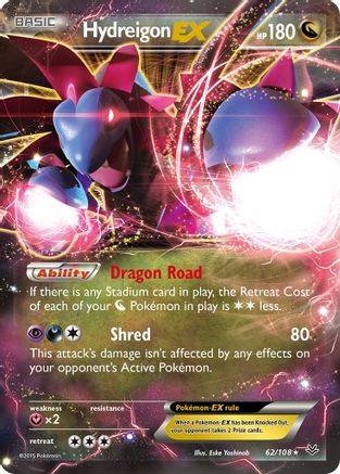 Hydreigon EX (62/108) Holofoil [XY: Roaring Skies] Pokemon Single Pokémon