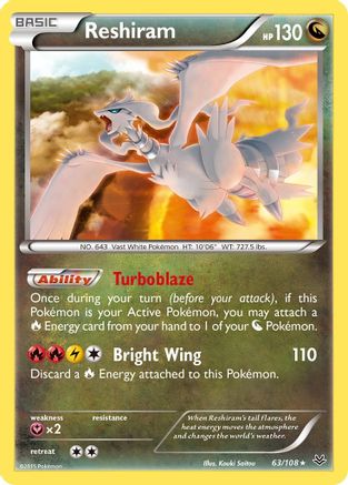 Reshiram (63/108) Holofoil [XY Roaring Skies] Pokemon Single Pokémon