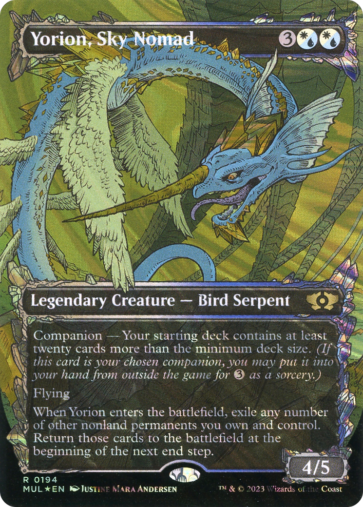 Yorion, Sky Nomad (Halo Foil) (MUL-194) [Multiverse Legends] (Showcase) (Borderless) Foil MTG Single Wizards of the Coast