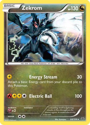 Zekrom (64/108) Holofoil [XY: Roaring Skies] Pokemon Single Pokémon
