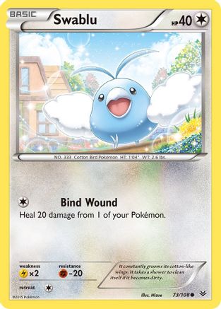 Swablu (73/108) Reverse Holofoil [XY: Roaring Skies] Pokemon Single Pokémon