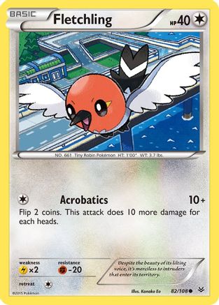 Fletchling (82/108) Reverse Holofoil [XY: Roaring Skies] Pokemon Single Pokémon