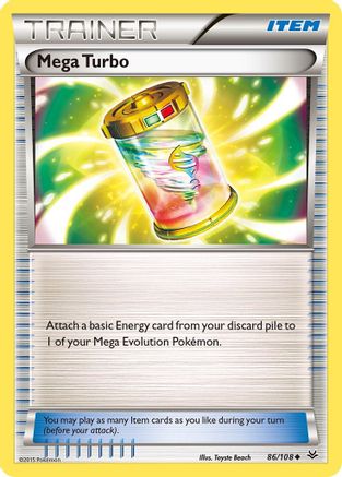 Mega Turbo (86/108) Reverse Holofoil [XY: Roaring Skies] Pokemon Single Pokémon
