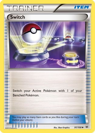 Switch (91/108) Reverse Holofoil [XY: Roaring Skies] Pokemon Single Pokémon