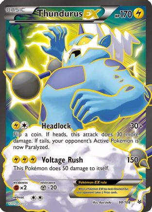 Thundurus EX (98 Full Art) 98/108 Holofoil [XY: Roaring Skies] Pokemon Single Pokémon